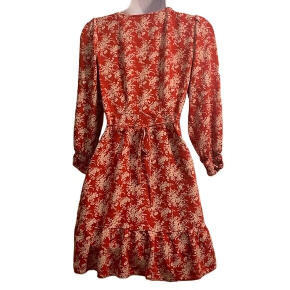 American Eagle Outfitters Red Floral Mini Dress, X-Small - Picture 4 of 6